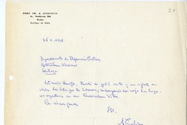 [Carta] 1968 octubre 25, Santiago, Chile [a] Biblioteca Nacional de Chile