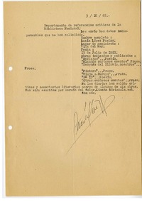 [Carta] 1968 septiembre 3, Santiago, Chile [a] Biblioteca Nacional de Chile