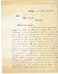 [Carta] 1921 mayo 13, Santiago, Chile [a] Pedro Prado