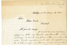 [Carta] 1921 mayo 13, Santiago, Chile [a] Pedro Prado
