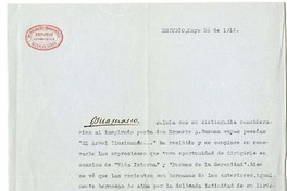 [Carta] 1916 mayo 26, Buenos Aires, Argentina [a] Ernesto A. Guzmán.