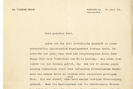 [Carta] 1926 junio 24, München, Alemania [a] [Herr]