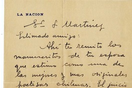 [Carta] [1945], Santiago, Chile [a] L. Martínez