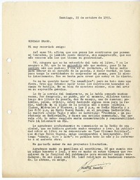 [Carta] 1955 octubre 25, Santiago, Chile [a] Gonzalo Drago