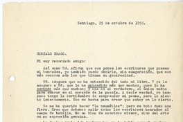 [Carta] 1955 octubre 25, Santiago, Chile [a] Gonzalo Drago