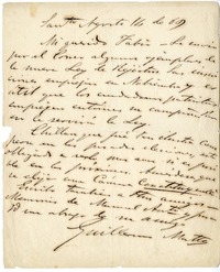 [Carta] 1869 agosto 16, Santiago, Chile [a] Fabio Alfonso