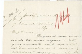 [Carta] 1927 marzo 22, Antofagasta, Chile [a] Eduardo Barrios