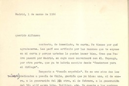 [Carta] 1966 mar. 1, Madrid, España [a] Alfonso Calderón