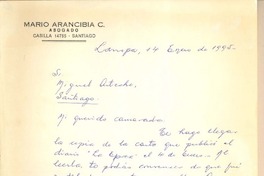 [Carta] 1995 ene. 14, Lampa, Chile [a] Miguel Arteche