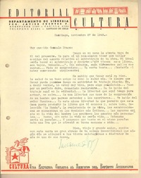 [Carta] 1945 nov. 27, Santiago, Chile [a] Gonzalo Drago