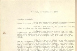 [Carta] 1953 sep. 4, Santiago, Chile [a] Gonzalo Drago