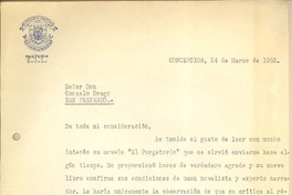 [Carta] 1952 mar. 24, Concepción, Chile [a] Gonzalo Drago