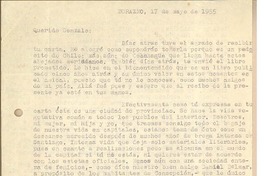 [Carta] 1955 may. 17, Durazno, Uruguay [a] Gonzalo Drago