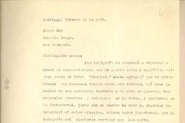 [Carta] 1958 feb. 10, Santiago, Chile [a] Gonzalo Drago