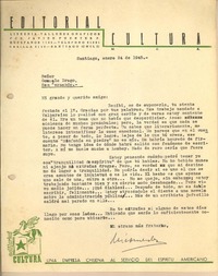 [Carta] 1945 ene. 24, Santiago, Chile [a] Gonzalo Drago
