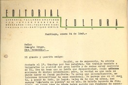 [Carta] 1945 ene. 24, Santiago, Chile [a] Gonzalo Drago