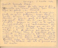 [Tarjeta] 1952 mar. 3, Concepción, Chile [a] Gonzalo Drago