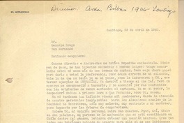 [Carta] 1950 abr. 23, Santiago, Chile [a] Gonzalo Drago