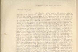 [Carta] 1955 abr. 27, Durazno, Uruguay [a] Gonzalo Drago