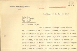 [Carta] 1943 may. 15, Santiago, Chile [a] Gonzalo Drago