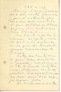 [Carta] 1947 abr. 16, Santiago, Chile [a] Gonzalo Drago