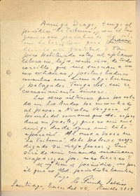 [Carta] 1944 enero, Santiago, Chile [a] Gonzalo Drago