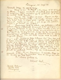 [Carta] 1948 sep. 20, Concepción, Chile [a] Gonzalo Drago