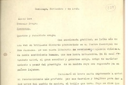 [Carta] 1960 nov. 7, Santiago, Chile [a] Gonzalo Drago