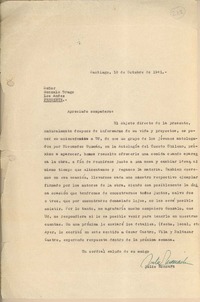 [Carta] 1941 oct. 18, Santiago, Chile [a] Gonzalo Drago