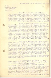 [Carta], 1951 sep. 21 Antofagasta, Chile [a] Gonzalo Drago