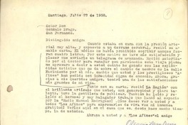 [Carta] 1958 jul. 27, Santiago, Chile [a] Gonzalo Drago