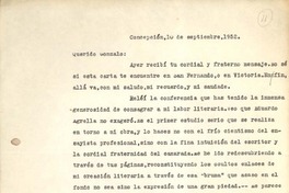 [Carta] 1952 sep. 10, Concepción, Chile [a] Gonzalo Drago