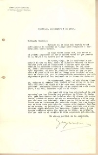 [Carta] 1943 sep. 3, Santiago, Chile [a] Gonzalo Drago