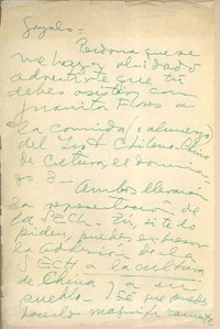 [Carta] c.1962 oct. 6, Santiago, Chile [a] Gonzalo Drago