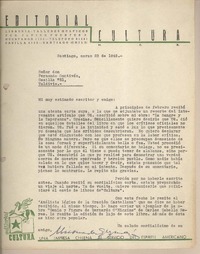 [Carta] 1945 marzo 23, Santiago, Chile [a] Fernando Santiván
