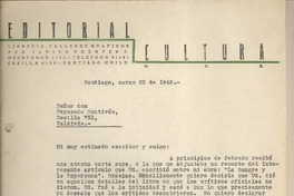 [Carta] 1945 marzo 23, Santiago, Chile [a] Fernando Santiván
