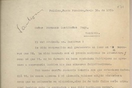 [Carta] 1952 junio 30, Folilco, Fundo Punahue, Chile [a] Fernando Santiván