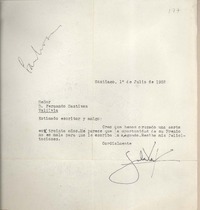 [Carta] 1952 julio 1, Santiago, Chile [a] Fernando Santiván