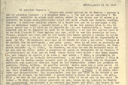 [Carta] 1943 mayo 11, México [a] Juanito