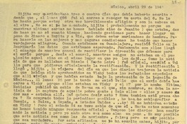[Carta] 1943 abr. 29, México [a] [Gabriela Mistral]