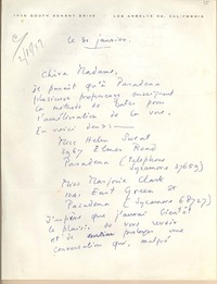 [Carta] [1947] janv. 31, Los Angeles, California, [EE.UU.] [a] [Gabriela Mistral]