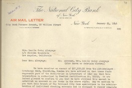[Carta] 1946 Jan. 24, New York, [EE.UU.] [a] Lucila Godoy Alcayaga, Los Angeles, California, [EE.UU.]