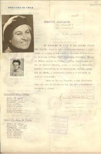 [Pasaporte diplomático] [a] Gabriela Mistral y su secretaria la Sra. María Ana de Terra