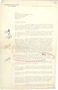 [Carta] 1948 may. 5, La Habana, Cuba [a] Joaquín Edwards Bello