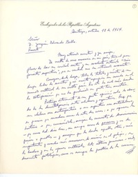 [Carta] 1964 oct. 18 Santiago, Chile [a] Joaquín Edwards Bello