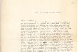 [Carta] 27 may. 1946, Santiago, Chile [a] Joaquín Edwards Bello