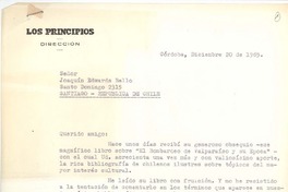 [Carta] 1965 dic. 20, Córdoba, Argentina [a] Joaquín Edwards Bello