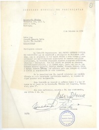[Carta] 1952 oct. 2, Santiago, Chile [a] Joaquín Edwards Bello