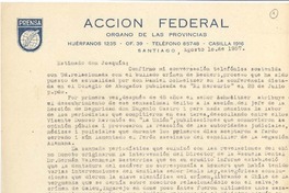 [Carta] 1957 ago. 1, Santiago, Chile [a] Joaquín Edwards Bello