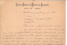 [Carta] 1930 may. 12, Santiago, Chile [a] Joaquín Edwards Bello